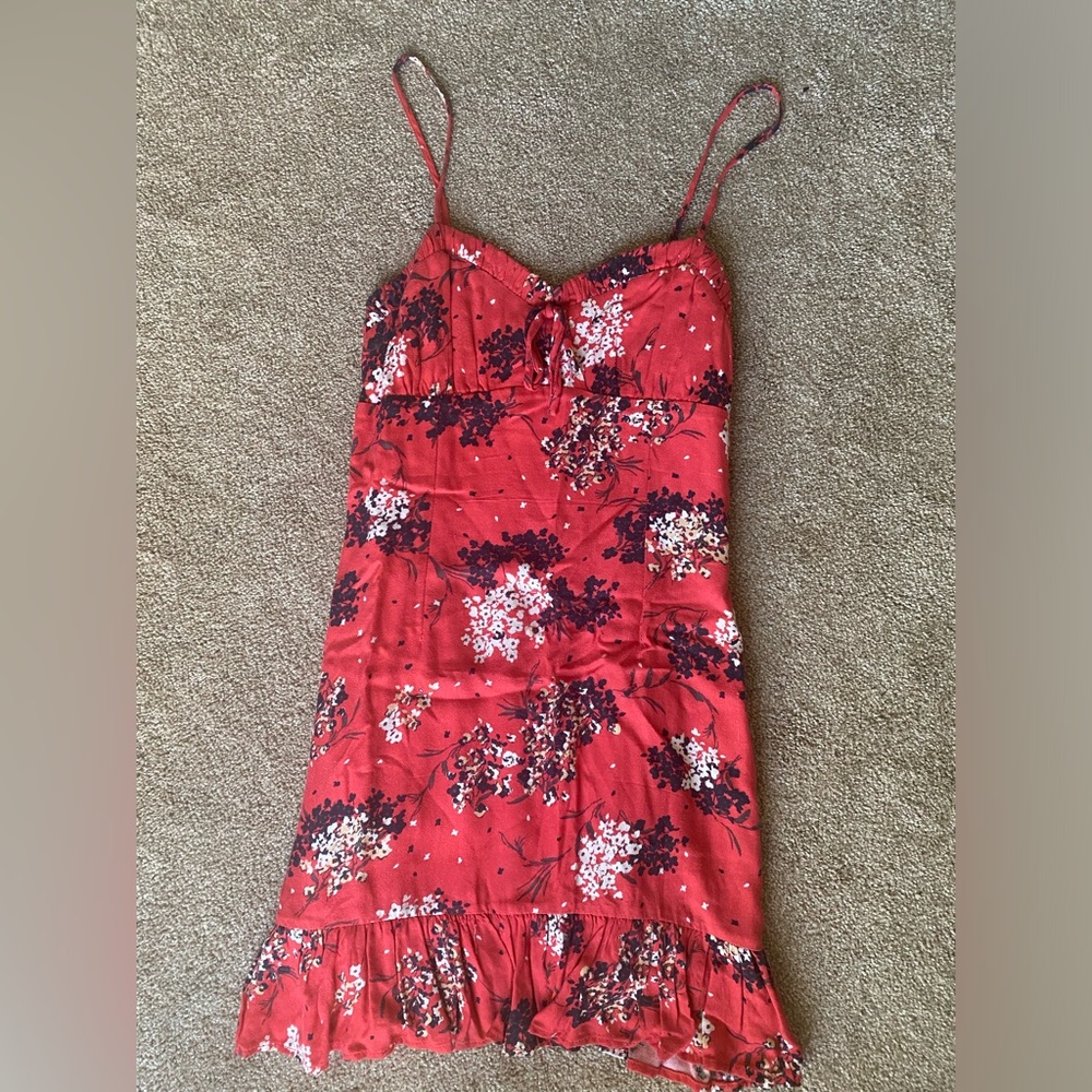 Mahina red floral dress